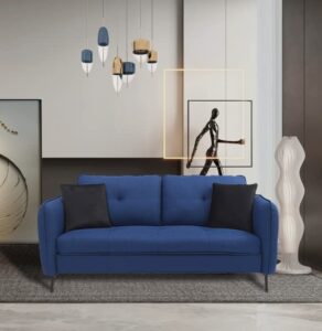 morhome sofas for living room,pillowed back cushions and arms, durable modern upholstered fabric-navy blue
