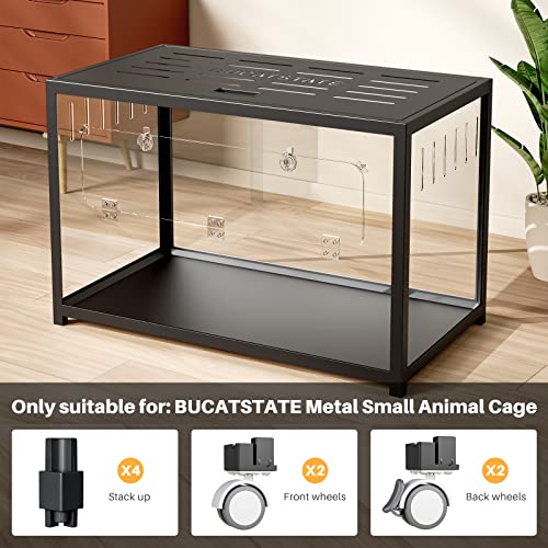 BUCATSTATE Universal Wheel & Stacking Accessories, Cage Accessories That Support Moving and Stacking, Only for Bucatstate Metal Cages (Black)