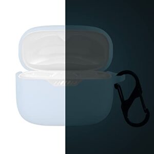 kwmobile - case compatible with jbl tune 230 nc tws / t230nc - case glow in the dark cover made of silicone - light blue