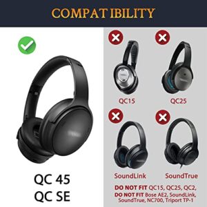 SOULWIT Replacement Headband Pad Kit for Bose QuietComfort 45 (QC45)/QuietComfort SE (QC SE) Headphones, Easy DIY Installation (Black)