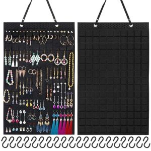 caffox hanging earring holder, large earring organizer with 20pcs extra hooks for earrings, necklaces, bracelets, jewelry and sunglasses, wall earring display for home, holds up to 300 pairs