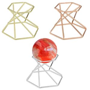 ainvhh 3 pcs hexagon metal display stand mystical quartz ball photography props fengshui divination spheres decorative glass ball base
