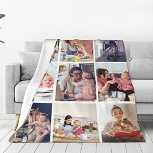 arddis custom blanket with text photos customized blanket personalized throw for adult kid birthday wedding christmas halloween fathers mothers valentines day gift couch sofa bedroom 40"x 30"