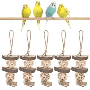 syh&aqye 5pcs bird chewing toys bird beak grinding stone for parrots/hamsters and other rodents cage hanging bird biting string pet accessory