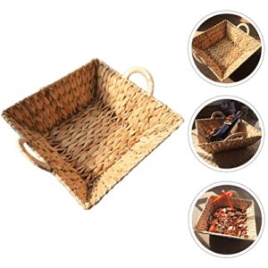 LUOZZY 2pcs Storage Basket Straw Woven Basket Desk Organizer Decorative Basket Sundries Holder for Home