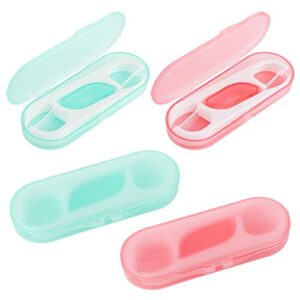 WLLHYF Dental Floss 4 PCS Travel Dental Floss Case Portable Case Refillable Dental Floss Picks Organizer 40 Picks Professional Toothpicks Sticks for Family Hotel Travel Women Men Teeth Cleaning