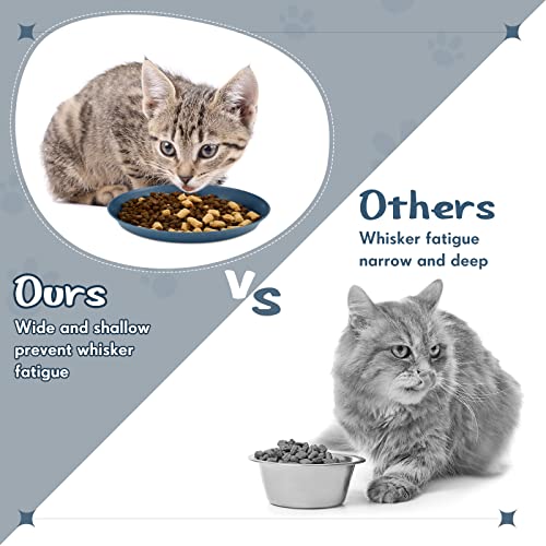 12 Pieces Whisker Fatigue Relief Cat Bowl 6 Inch Shallow Cat Food Dish Cat Wet Feeding Bowls Wide and Small Pet Plate for Kittens and Short Legged Cat, Wheat Straw (Round)