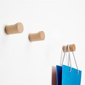 Smalibal Wooden Coat Hooks Wall Hooks, Minimalist Design Wood Hook Organizer Heavy Duty Wall Mounted Hooks, Wood Hooks Decorative for Wall Hanging Coats, Key, Cup, Cloth, Hat Wooden Color