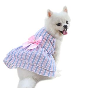 honprad girl dog clothes for small dogs christmas supplies knot dress autumn stripes cat wedding skirt summer pet dress spring plaid bow pet clothes dogs apparel