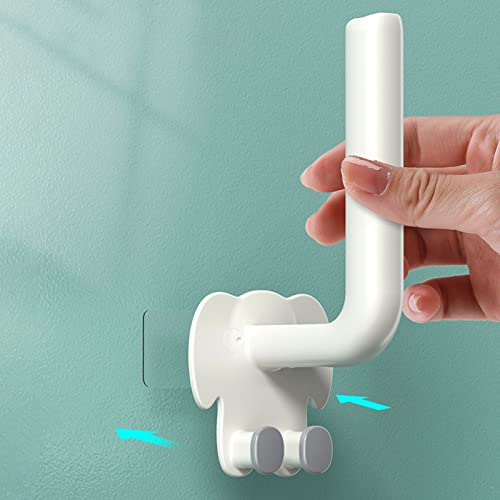 Smalibal 2Pcs Storage Coat Hooks Wall Hooks, Cartoon Elephant Pattern Hook Organizer Heavy Duty Wall Mounted Hooks, Hooks Decorative for Wall Hanging Coats, Key, Cup, Cloth, Hat White