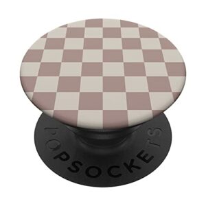 beige brown checkered checked pattern check design #218 popsockets swappable popgrip