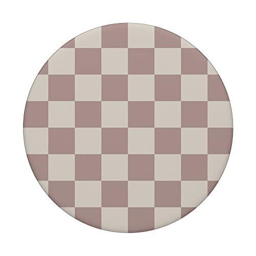 Beige Brown Checkered Checked Pattern Check Design #218 PopSockets Swappable PopGrip