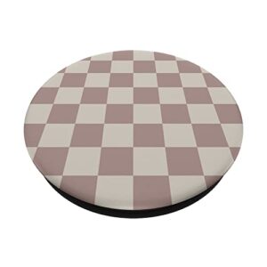 Beige Brown Checkered Checked Pattern Check Design #218 PopSockets Swappable PopGrip