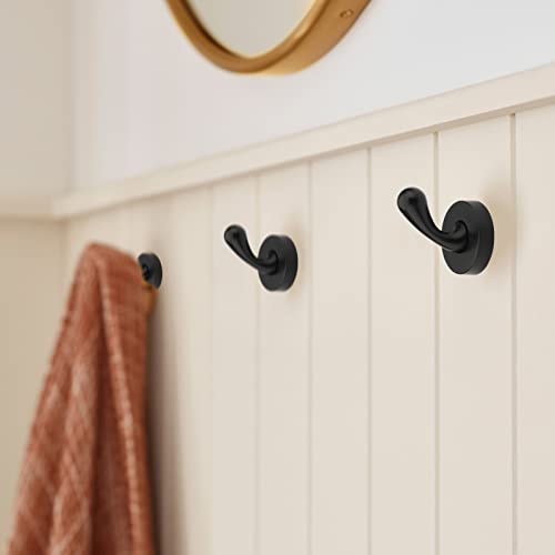 TUNNY 10 Pack Single Prong Towel Hook -Matte Black Robe Hook Bathroom Towel Hook Towel Holder for Bathroom, Bathroom Accessories