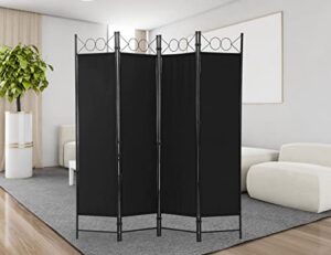 4 panel, 6ft room dividers and folding privacy screens, freestanding room dividers with steel frame for home office dorm hotel separation, portable wall divider for room separation