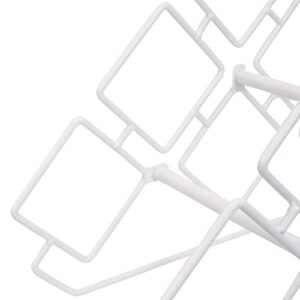 Sunnydaze Modern 6-Bottle Triangular Countertop Wine Rack - Freestanding Indoor Steel Wire Accent for Kitchen, Home Bar, or Living Room - White - 13.25-Inch H