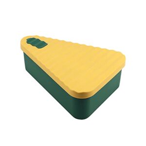 wideluck pizza leftover storage container with 2 pizza trays,reusable pizza slicone storage container,silicone hardness shore a 70° withstand temperature in -40~200℃ (yellow&green)