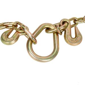 PPFFWK 5/16 Inch x 2Ft Towing Chain Bridle with 15" J Hooks and Grab Hooks | Bridle Transport Chain with 6,000LBS Safe Working Load,Grade 70 Chain V-Bridle