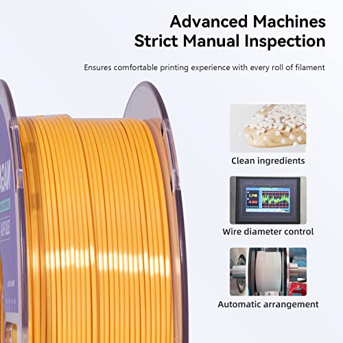 NAGA Shiny Silk PLA Filament, High Gloss Metal 3D Printer Filament, 1kg Spool(2.2lbs), Dimensional Accuracy +/- 0.02 mm, 1.75mm (Silk Gold)