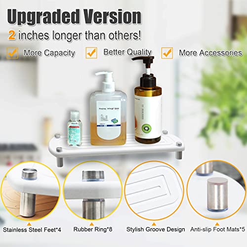 KOMARTH Instant Dry Sink Organizer-Sink Caddy, Diatomaceous Pedestal, Dries Instantly and Prevents Moisture Buildup, Good Choice for Kitchen Soap Tray, Sponge holder and Nice Vanity Trays for Bathroom