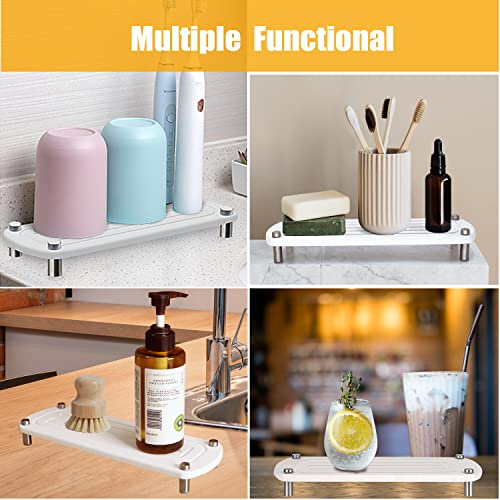 KOMARTH Instant Dry Sink Organizer-Sink Caddy, Diatomaceous Pedestal, Dries Instantly and Prevents Moisture Buildup, Good Choice for Kitchen Soap Tray, Sponge holder and Nice Vanity Trays for Bathroom