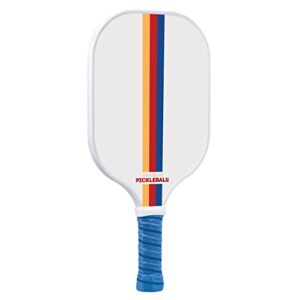 Brooklyn Pickleball Co. White Pickle Ball Paddle | Carbon Fiber | Honeycomb Core | Ribbed Non-Slip Cushion Grip | Single Racket | Pickle-Ball Paddles