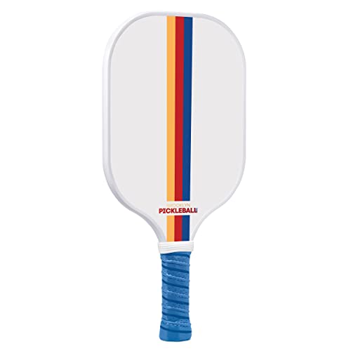 Brooklyn Pickleball Co. White Pickle Ball Paddle | Carbon Fiber | Honeycomb Core | Ribbed Non-Slip Cushion Grip | Single Racket | Pickle-Ball Paddles