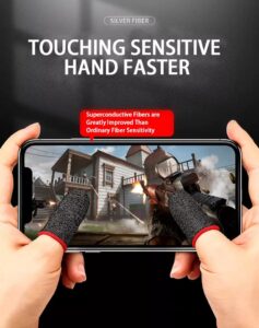 tekturn finger sleeves for gaming, seamless anti-sweat breathable, thumb protector finger covers for mobile game, touchscreen pubg gaming (pack of 2 pair)
