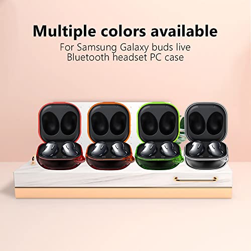 Compatible for Galaxy Buds Pro/Buds Live/Buds 2 Pro Case Clear, TPU Cover Transparent Protective CoverShockproof [Front LED Visible] for Galaxy Buds Pro/Buds Live/Buds 2 Pro Universal Case (Orange)