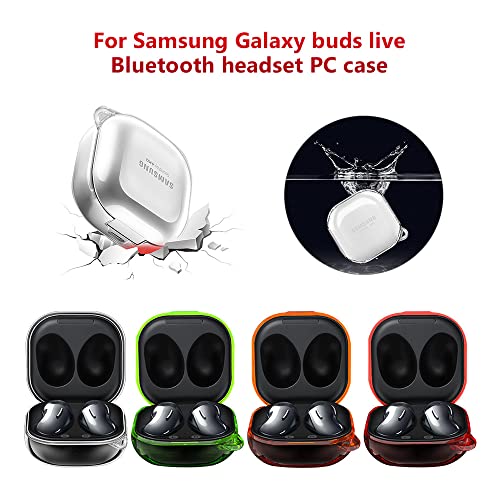 Compatible for Galaxy Buds Pro/Buds Live/Buds 2 Pro Case Clear, TPU Cover Transparent Protective CoverShockproof [Front LED Visible] for Galaxy Buds Pro/Buds Live/Buds 2 Pro Universal Case (Orange)