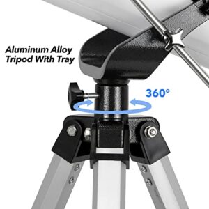 HSL Newtonian Telescope for Beginners,76mm Aperture 700mm Focal Length-Reflector Reflector Telescopes for Adults Kids Astronomy,Come with 3 Eyepieces,5X Barlow Lens,Moon Filter and Smartphone Adapter