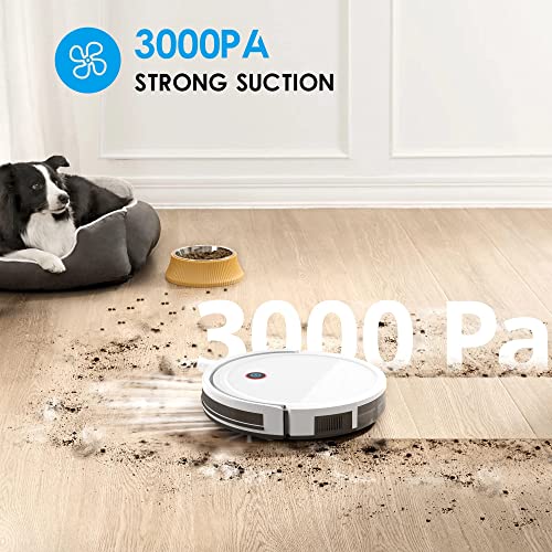 Robot Vacuum Cleaner, Automatic Self-Charging Robotic Vacuums with 3000Pa Max Suction,Floor Sweeper Cleaner Machine Works with App,Self Charging, HEPA Filter Good for Pet Hair, Hard Floors, Carpet