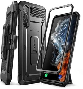 supcase unicorn beetle pro case for samsung galaxy s23 plus 5g (2023), full-body dual layer rugged belt-clip & kickstand case (black)