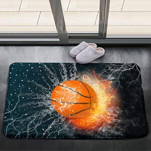 kodhyvj black sport rugs basketball rug for boys bedroom basketball room decor playroom rug for living room bedroom decor, 2'x3'