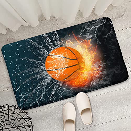 kodhyvj Black Sport Rugs Basketball Rug for Boys Bedroom Basketball Room Decor Playroom Rug for Living Room Bedroom Decor, 2'x3'