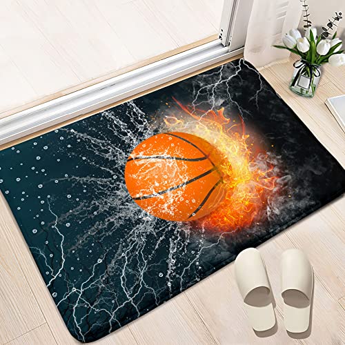 kodhyvj Black Sport Rugs Basketball Rug for Boys Bedroom Basketball Room Decor Playroom Rug for Living Room Bedroom Decor, 2'x3'