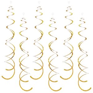 30 pieces gold hanging swirl decorations sparkle golden plastic streamers ceiling decorations wedding bachelorette baby shower birthday party anniversary graduation christmas new year decorations