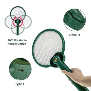 Redeo 4 Pcs Foldable Electric Fly Swatter Fly Killer Bug Zapper Racket and 2 in 1 Rechargeable Mosquito Killer for Indoor and Outdoor (4 Pack)