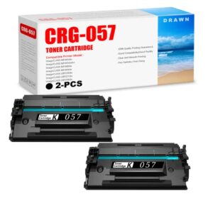drawn compatible 057 crg-057 high yield toner replacement for canon imageclass mf445dw mf449dw lbp226dw lbp227dw printer, 057 black 2-pack