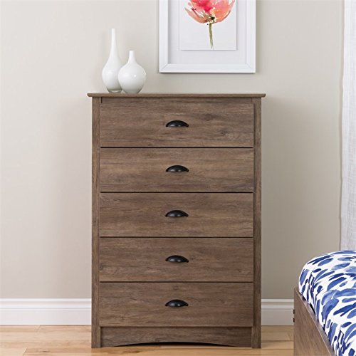 Prepac DDC-2354 Salt Spring 6-Drawer Tall Chest, Drifted Gray & Salt Spring 5-Drawer Chest, Drifted Gray