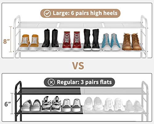 Dicasser 4-Tier Long Shoe Rack Organizer Extra Large Capacity for 30 Pairs,White