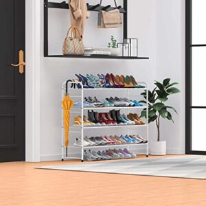 Dicasser 4-Tier Long Shoe Rack Organizer Extra Large Capacity for 30 Pairs,White