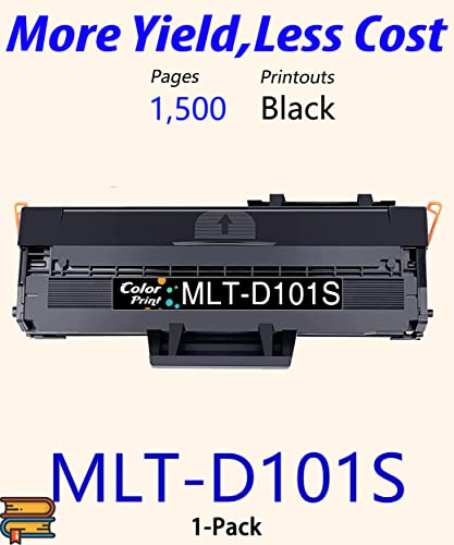 COLOR PRINT Compatible MLT-D101S Toner Cartridge Replacement for Samsung 101S MLTD101S D101S for ML-2166W ML-2160 ML-2165 SCX-3405W ML-2165W SCX-3405FW SCX-3400 SF-760P 3405FW Printer (1-Pack, Black)