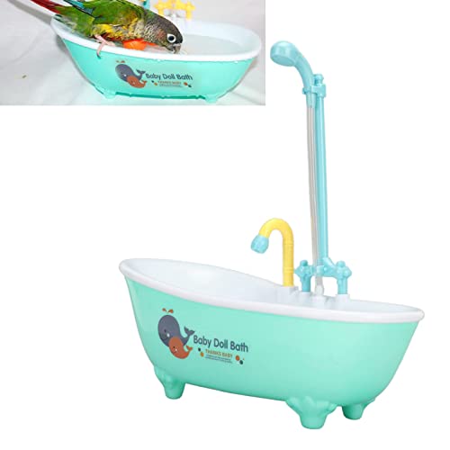 Zerodis Bathtub, Multifunctional Cute Electric Automatic Bathtub Bird Bathroom Toys Parakeet Shower Box Automatic Bathtub with Faucet