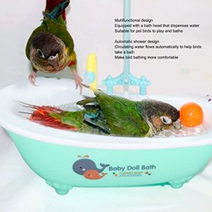 Zerodis Bathtub, Multifunctional Cute Electric Automatic Bathtub Bird Bathroom Toys Parakeet Shower Box Automatic Bathtub with Faucet