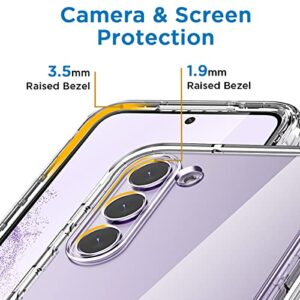 AICase Galaxy S23 Plus Clear Rugged Case with Tempered Glass Screen Protector and Soft Silicone Shockproof Bumper - 6.6