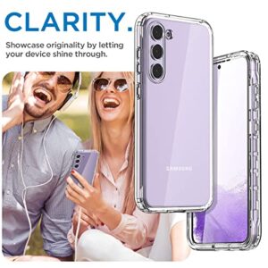 AICase Galaxy S23 Plus Clear Rugged Case with Tempered Glass Screen Protector and Soft Silicone Shockproof Bumper - 6.6