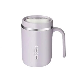 livefunni coffee mug with handle, 500ml insulated stainless steel coffee travel cup, vacuum reusable coffee cup with lid, keeping warm & cold (purple)