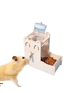 qwinee hamster waterer food feeder hanging water bottle stand without water bottle auto dispenser base for hamster rat gerbil mouse guinea pig beige one size