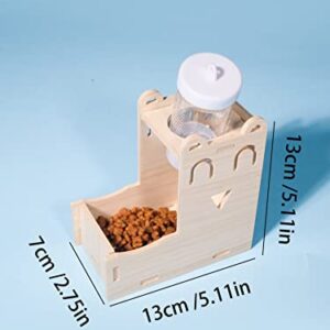 QWINEE Hamster Waterer Food Feeder Hanging Water Bottle Stand Without Water Bottle Auto Dispenser Base for Hamster Rat Gerbil Mouse Guinea Pig Beige One Size